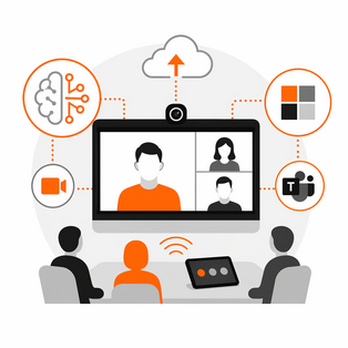 Eine Grafik, die die KI von Cisco im Webmeeting darstellt